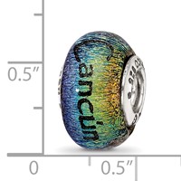 Sterling Silver Reflections Cancun Orange Dichroic Glass Bead view 3