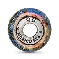 Sterling Silver Reflections Key West Orange Dichroic Glass Bead view 2