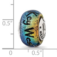 Sterling Silver Reflections Key West Orange Dichroic Glass Bead view 3