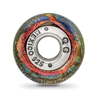 Sterling Silver Reflections Myrtle Beach Orange Dichroic Glass Bead view 2