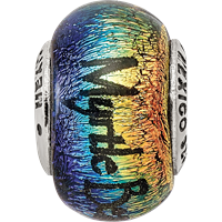 Sterling Silver Reflections Myrtle Beach Orange Dichroic Glass Bead view 3