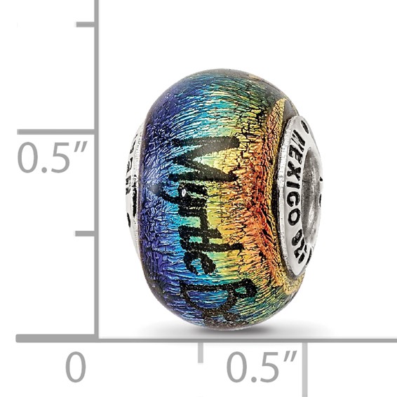 Sterling Silver Reflections Myrtle Beach Orange Dichroic Glass Bead