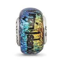 Sterling Silver Reflections Virgin Islands Orange Dichroic Glass Bead view 5