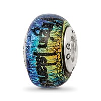Sterling Silver Reflections Virgin Islands Orange Dichroic Glass Bead view 1