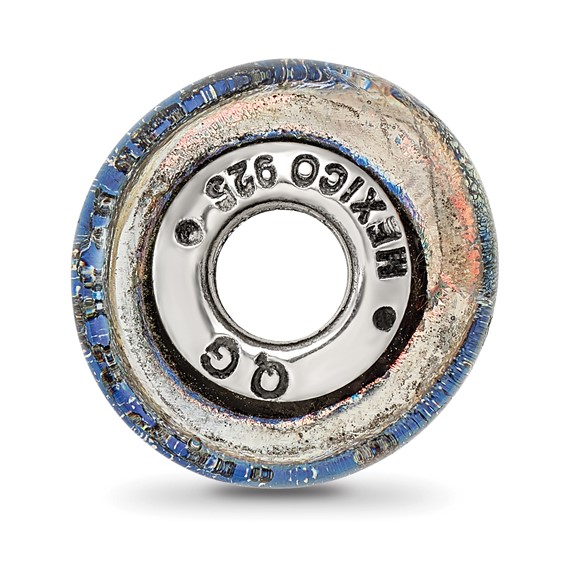 Sterling Silver Reflections Caribbean Orange Dichroic Glass Bead