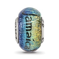 Sterling Silver Reflections Jamaica Orange Dichroic Glass Bead view 4
