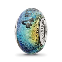 Sterling Silver Reflections Jamaica Orange Dichroic Glass Bead view 5