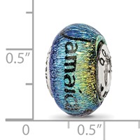 Sterling Silver Reflections Jamaica Orange Dichroic Glass Bead view 3