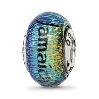 Sterling Silver Reflections Jamaica Orange Dichroic Glass Bead view 1