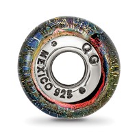 Sterling Silver Reflections St Maarten Orange Dichroic Glass Bead view 2