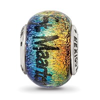 Sterling Silver Reflections St Maarten Orange Dichroic Glass Bead view 5