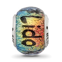 Sterling Silver Reflections Lido Key Dichroic Glass Bead view 5