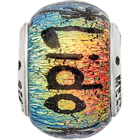 Sterling Silver Reflections Lido Key Dichroic Glass Bead view 3