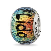 Sterling Silver Reflections Lido Key Dichroic Glass Bead view 1