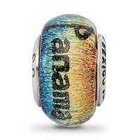 Sterling Silver Reflections Panama City Orange Dichroic Glass Bead view 5