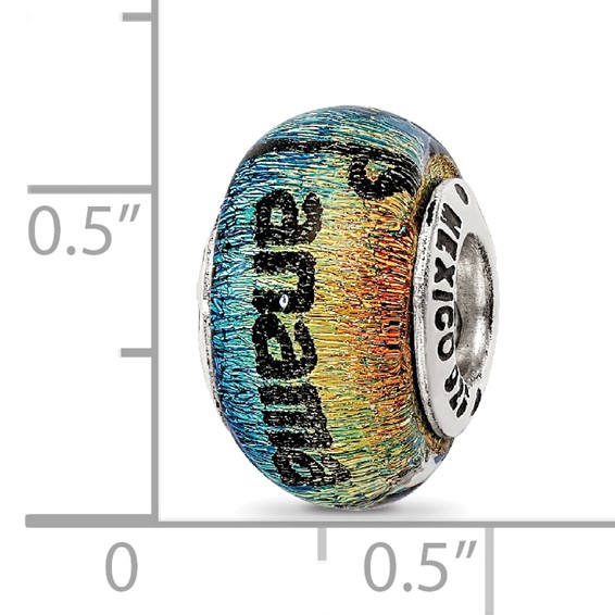 Sterling Silver Reflections Panama City Orange Dichroic Glass Bead