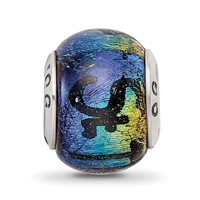 Sterling Silver Reflections St Thomas Orange Dichroic Glass Bead view 5