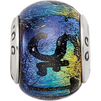 Sterling Silver Reflections St Thomas Orange Dichroic Glass Bead view 3