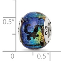 Sterling Silver Reflections St Thomas Orange Dichroic Glass Bead view 4