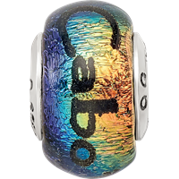 Sterling Silver Reflections Cabo Dichroic Glass Bead view 3