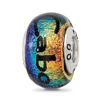 Sterling Silver Reflections Cabo Dichroic Glass Bead view 1