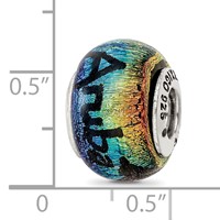 Sterling Silver Reflections Aruba Orange Dichroic Glass Bead view 3