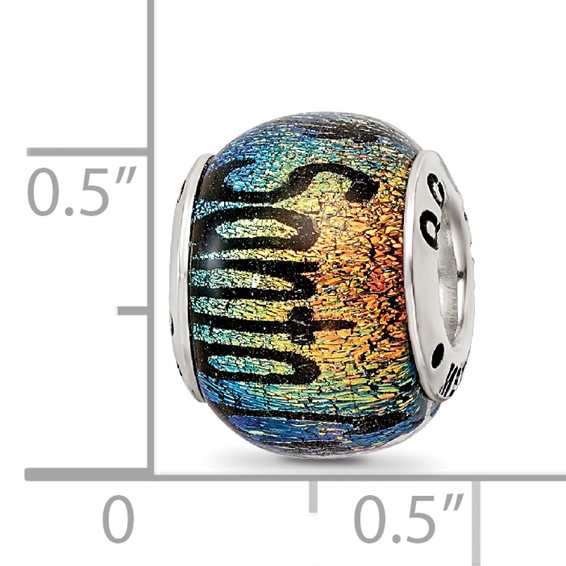Sterling Silver Reflections Santa Cruz Dichroic Glass Bead