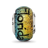Sterling Silver Reflections Florida Dichroic Glass Bead view 5