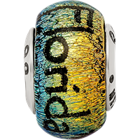 Sterling Silver Reflections Florida Dichroic Glass Bead view 3