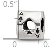 Sterling Silver Reflections Ace Card Bead view 4