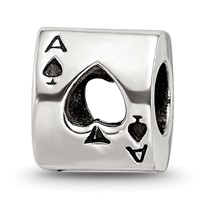 Sterling Silver Reflections Ace Card Bead view 1