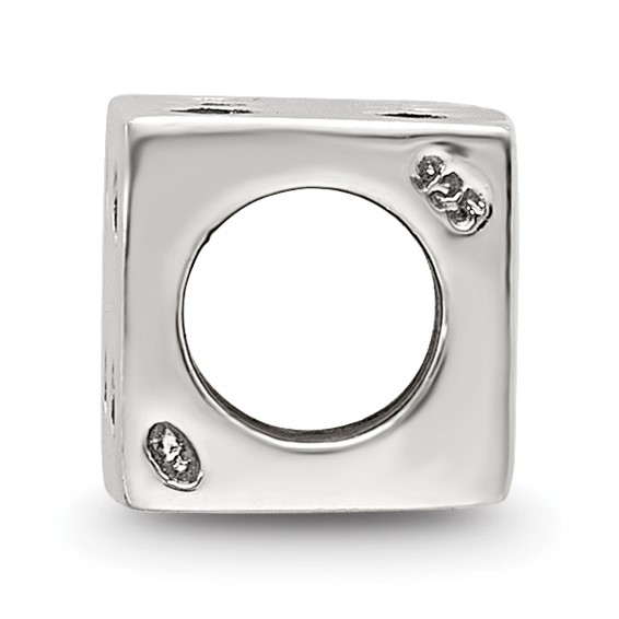 Sterling Silver Antique Reflections Dice Bead
