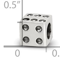 Sterling Silver Antique Reflections Dice Bead view 4