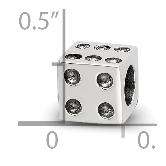 Sterling Silver Antique Reflections Dice Bead