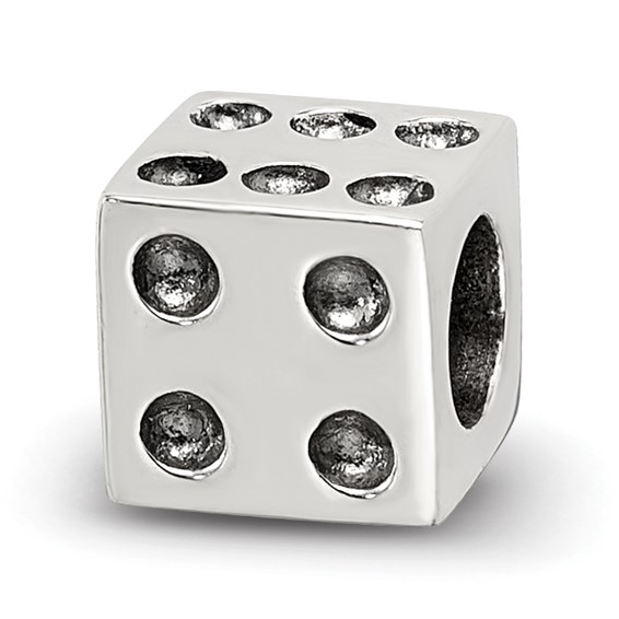 Sterling Silver Antique Reflections Dice Bead