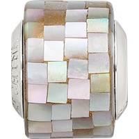 Sterling Silver Reflections Grey Mother of Pearl Mosaic Bead view 3