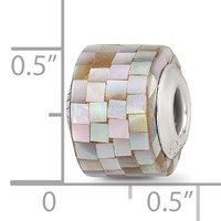 Sterling Silver Reflections Grey Mother of Pearl Mosaic Bead view 4