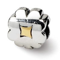 Sterling Silver & 14K Reflections Clover Bead view 1