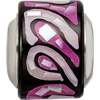 Sterling Silver Reflections Light Dark Purple Mop Mosaic Bead view 3
