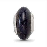 Sterling Silver Reflections Blue Sand Stone Bead view 5