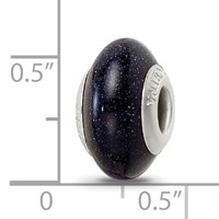Sterling Silver Reflections Blue Sand Stone Bead view 4