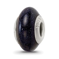 Sterling Silver Reflections Blue Sand Stone Bead view 1