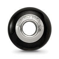 Sterling Silver Reflections Black Glass Bead view 2
