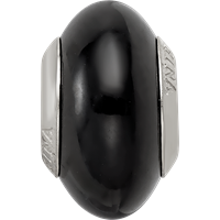 Sterling Silver Reflections Black Glass Bead view 3