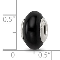 Sterling Silver Reflections Black Glass Bead view 4