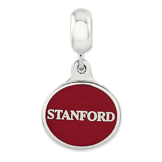 Sterling Silver Stanford University Collegiate Enameled Dangle Bead