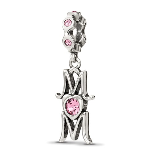 Sterling Silver Reflections Crystals Mom Dangle Bead