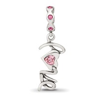 Sterling Silver Reflections Crystals Love Dangle Bead view 3