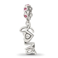 Sterling Silver Reflections Crystals Love Dangle Bead view 4