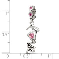 Sterling Silver Reflections Crystals Love Dangle Bead view 5